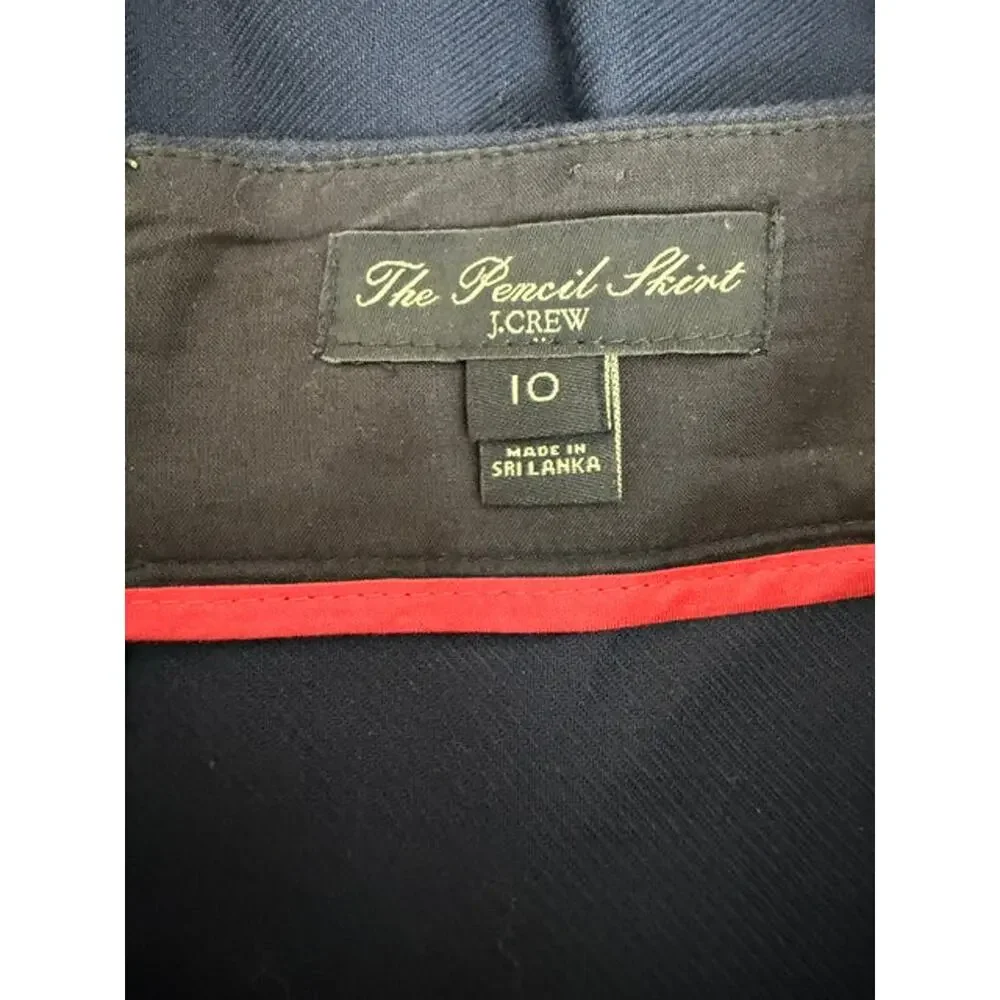 J.Crew “The Pencil Skirt” 100% Cotton – Navy – Sz10